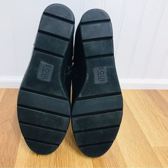 SOUL‎ Naturalizer Atlas Black Leather Wedge Ankle Boot Bootie Lace Up Size 8 New - Picture 11 of 12